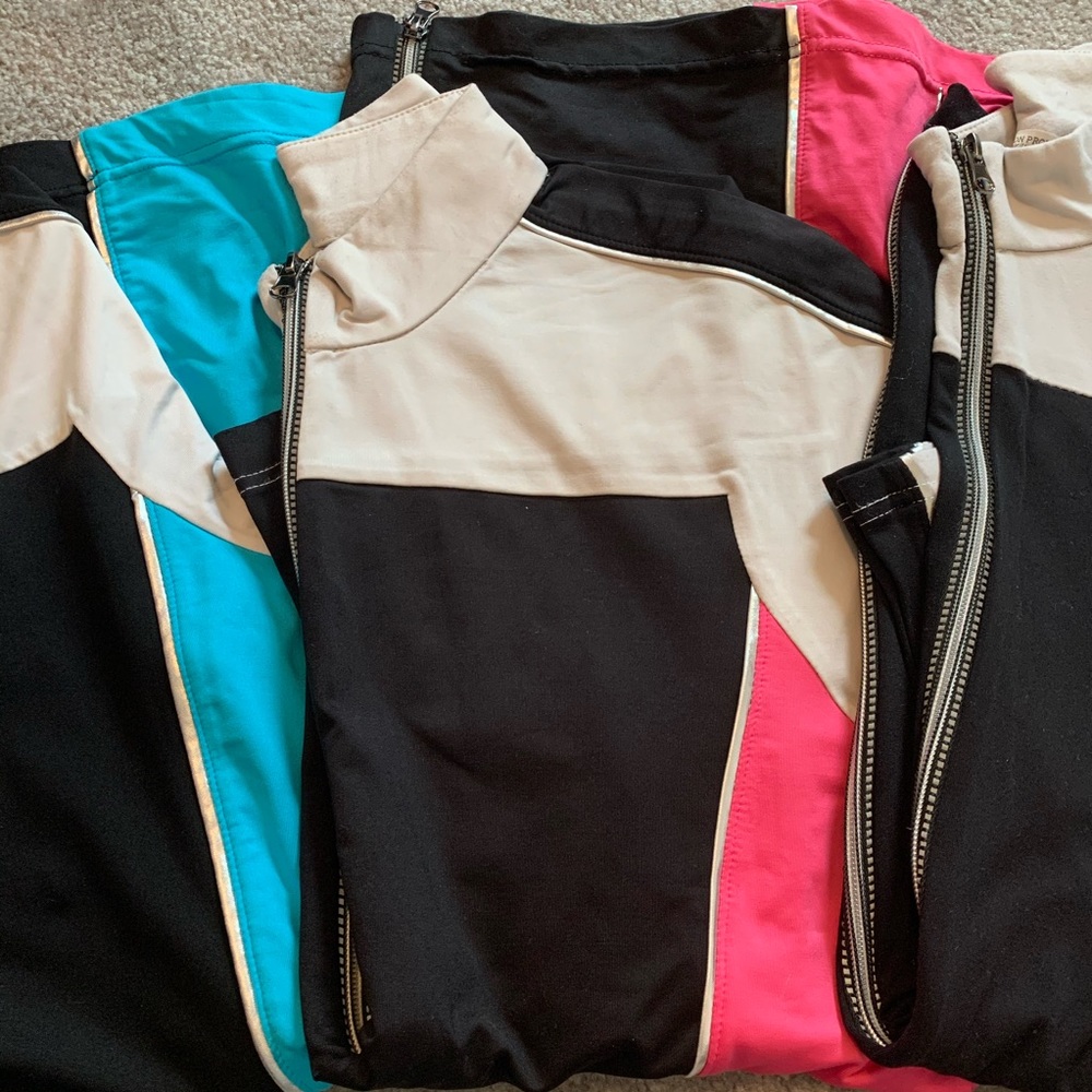 Three Pack Long Stretch Zip Collared Zip Pockets … - image 1